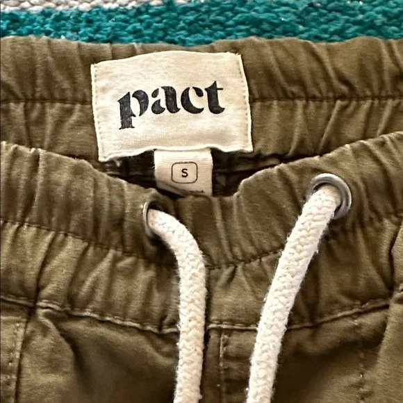 Pact Organic Cotton Daily Twill Drawstring Pants in Olive Green - Picture 9 of 11